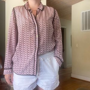 Juicy Couture 100% Silk Button Down Blouse